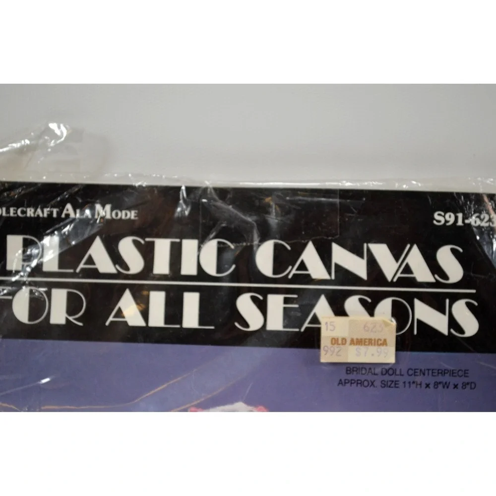 New 1990‎ Bridal Doll Centerpiece Plastic Canvas Kit Needlecraft Ala Mode